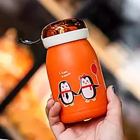 Penguin Cartoon Printed Glass Bottle