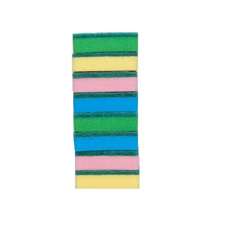 Multipurpose Scrub Pad with Sponge Multicolored Set of 10