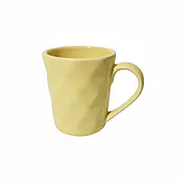 LIVA Set of 4 Yellow Faceted Ceramic Mugs - Ready-to-Gift Box