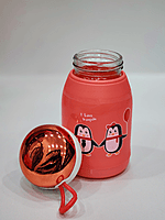 Penguin Cartoon Printed Glass Bottle