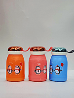 Penguin Cartoon Printed Glass Bottle
