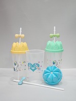 Printed Transparent Kids Sipper With Straw