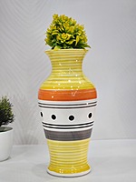 Vintage Flower Vase with Print
