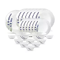 La Opala Novo Collection Opal Glass Crockery of 6 Dinner Set 23 pcs Plates & Bowls for Dining