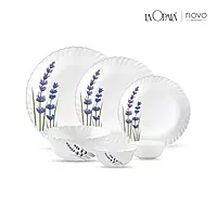 La Opala Novo Collection Opal Glass Crockery of 6 Dinner Set 23 pcs Plates & Bowls for Dining