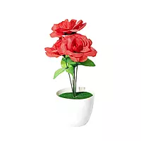 Artificial Potted Plant with Red Roses