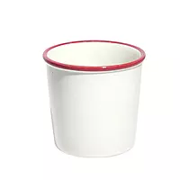 White & Red Enamel Beaker Cup Multipurpose