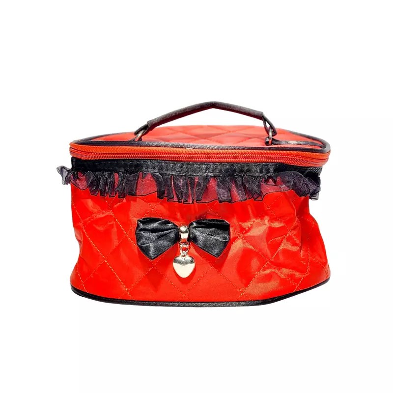 Red Multi Utility Vanity Bag with Zipper
