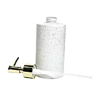 White Ceramic Soap Dispenser with Dotted Pattern
