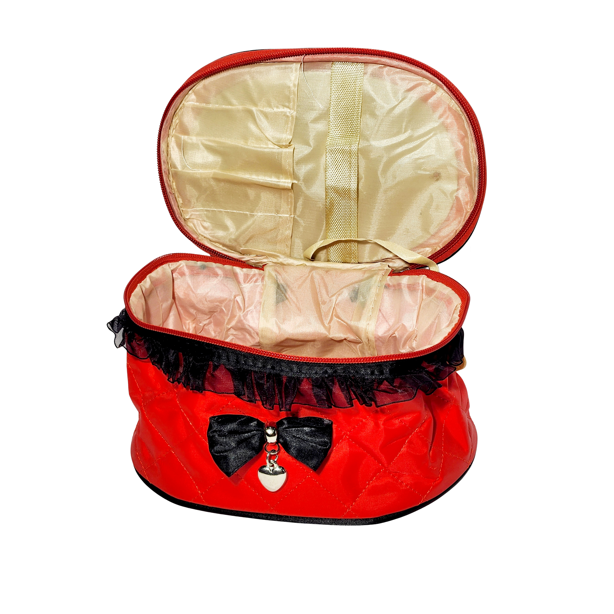 Red Multi Utility Vanity Bag with Zipper