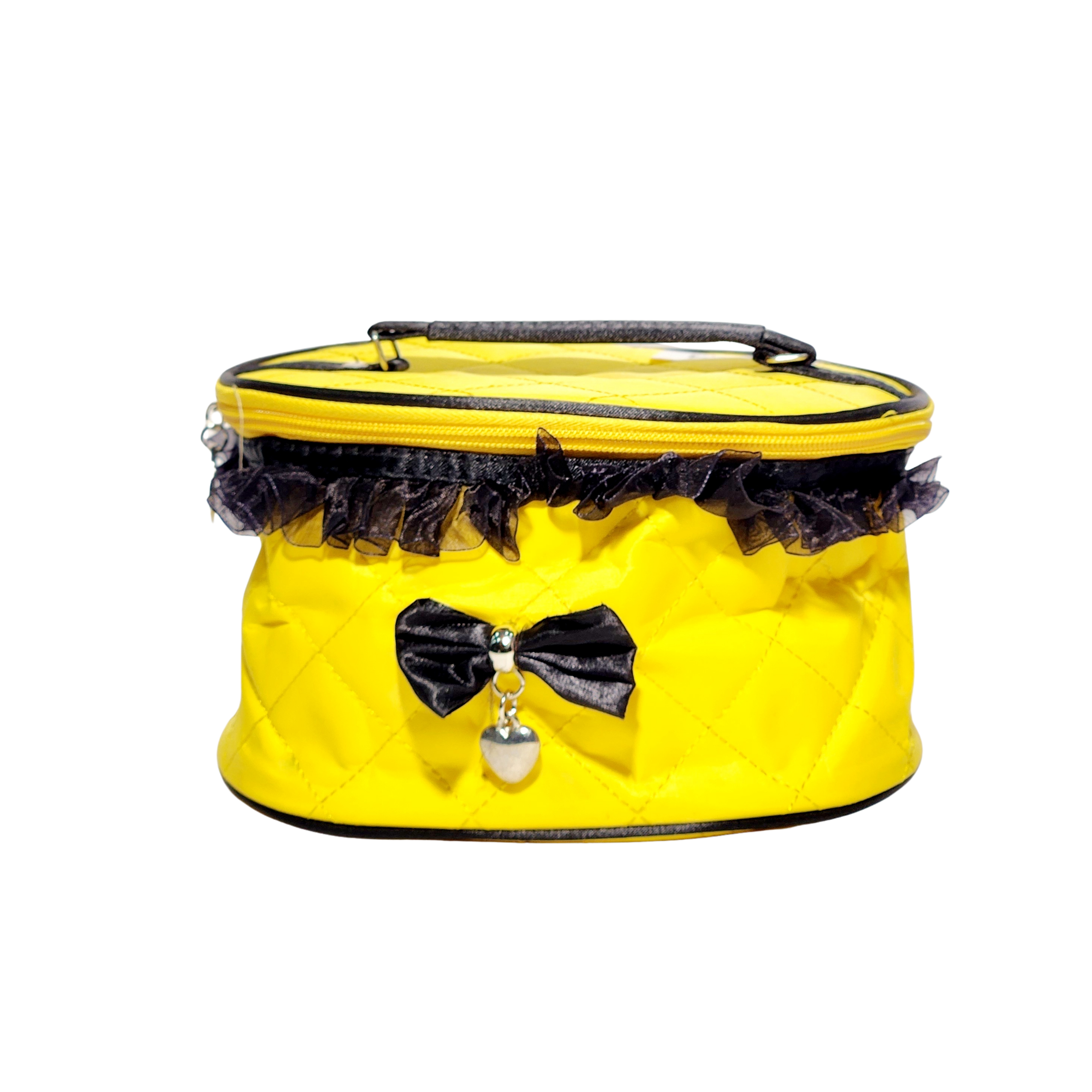 Yellow Vanity Bag with Lace & Bow