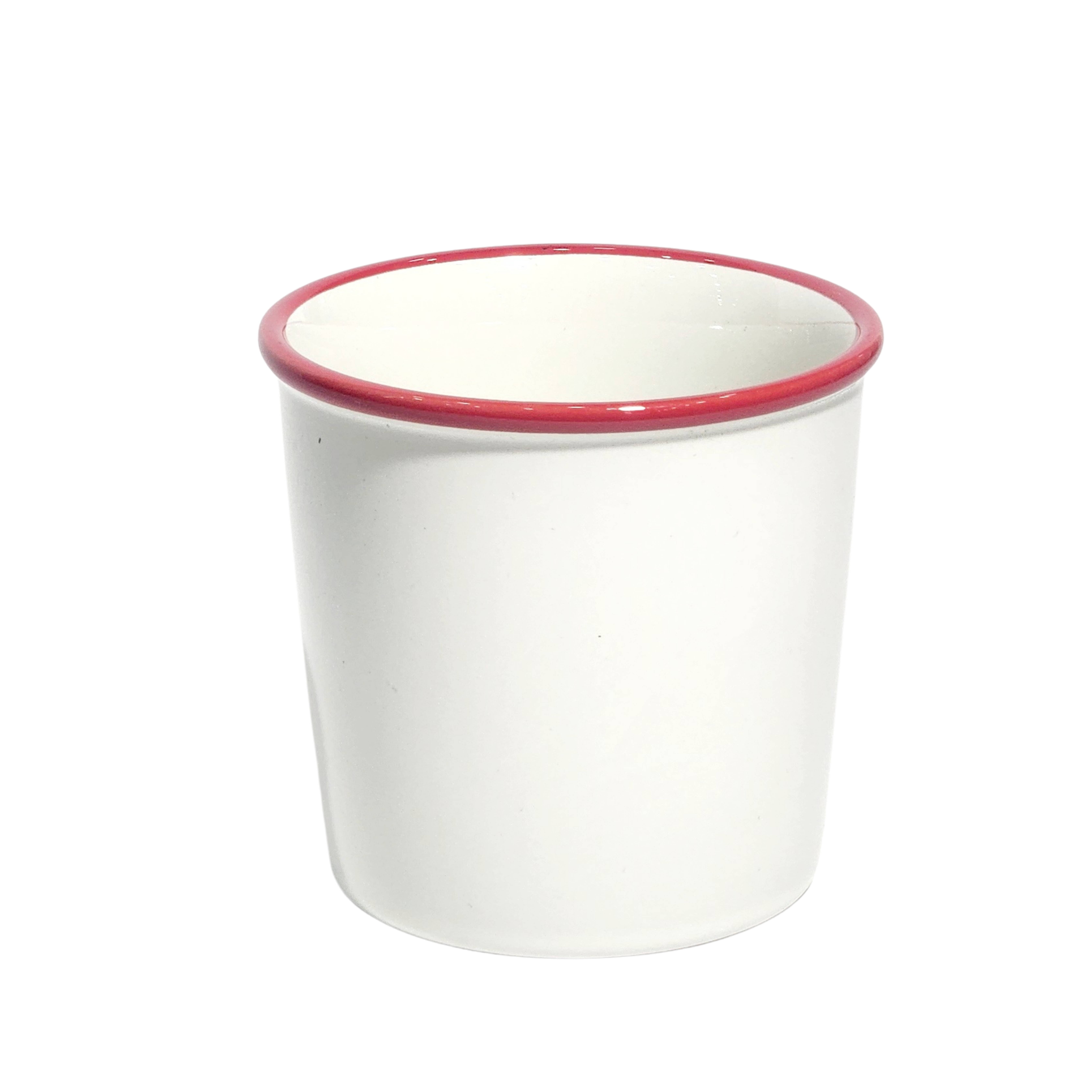 White & Red Enamel Beaker Cup Multipurpose