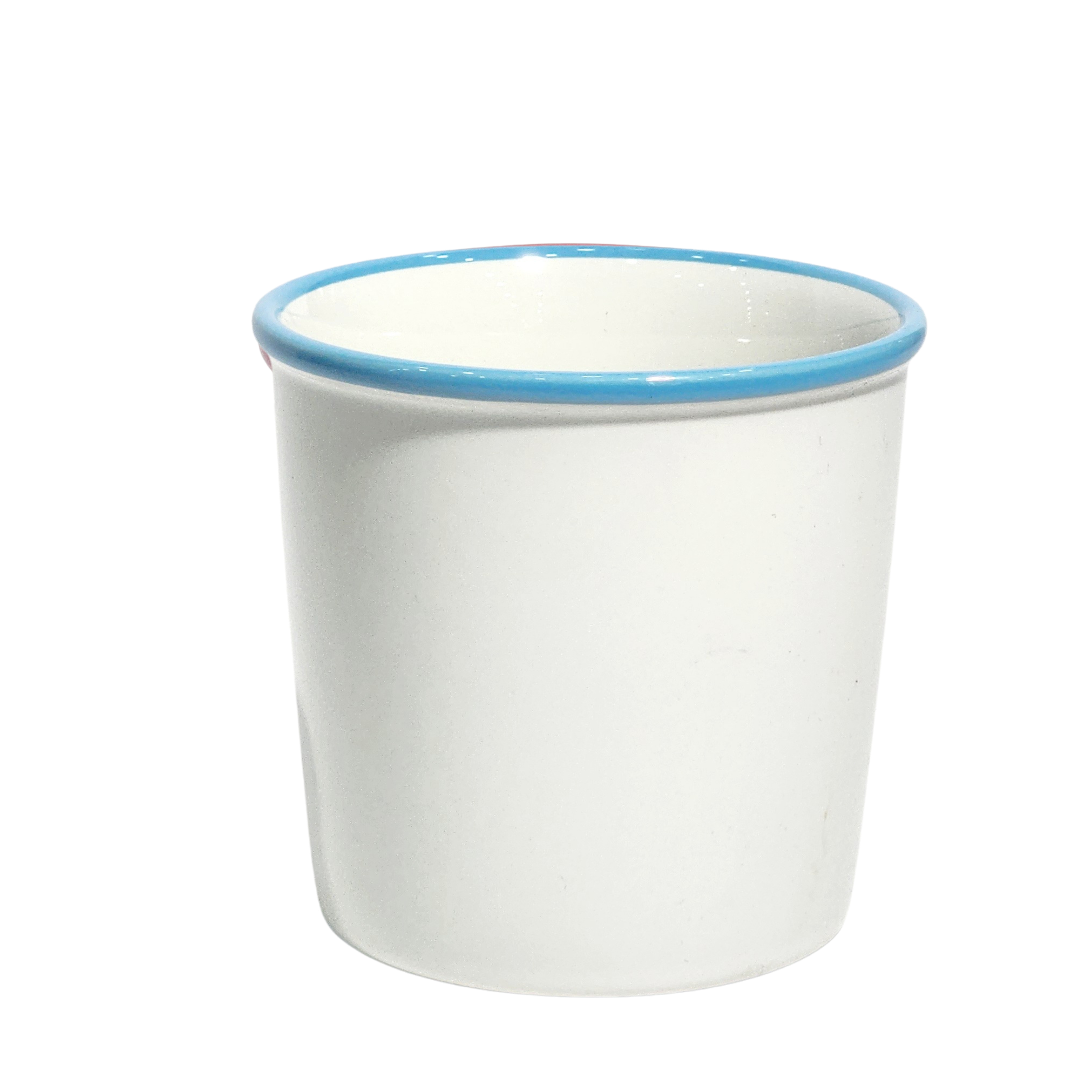 White & Red Enamel Beaker Cup Multipurpose