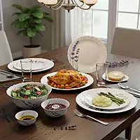 La Opala Novo Collection Opal Glass Crockery of 6 Dinner Set 23 pcs Plates & Bowls for Dining
