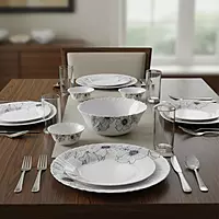 LAOPALA Pack of 33 Opalware Diva Classique Misty Flair Hygienic & Dishwasher safe Dinner Set