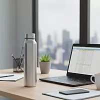 National Alpha Slim Stainless Steel Water Bottle, 1000ml