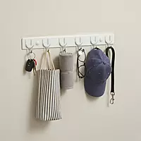 Heavy White Glass Sticky 6pc Strip Hook