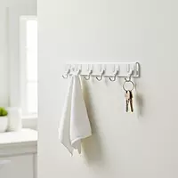 Heavy White Glass Sticky 6pc Strip Hook