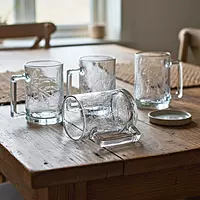 Designer Glass Tea/Coffee Mug with Handle