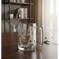 Designer Glass Tea/Coffee Mug with Handle