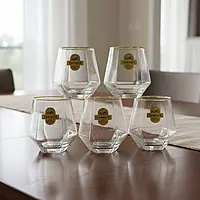 Diamond Whiskey Glasses 300 ml Set of 6 Pcs