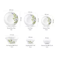 La Opala Novo Collection Opal Glass Crockery of 6 Dinner Set 23 pcs  Plates & Bowls for Dining