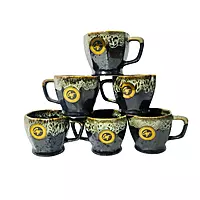 Six Cups Mugs & Round, Segmented Serving Platter