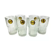 7-Piece Ribbed Glass Water Jug and Tumbler Set