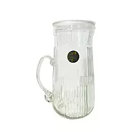 7-Piece Ribbed Glass Water Jug and Tumbler Set