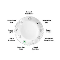 La Opala Novo Collection Opal Glass Crockery of 6 Dinner Set 23 pcs  Plates & Bowls for Dining