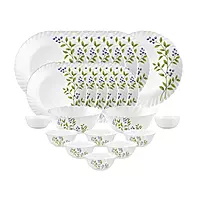 La Opala Novo Collection Opal Glass Crockery of 6 Dinner Set 23 pcs  Plates & Bowls for Dining