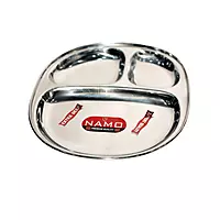 Premium Stainless Steel 3 Compartment Plate