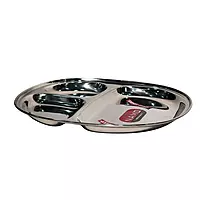 Premium Stainless Steel 3 Compartment Plate