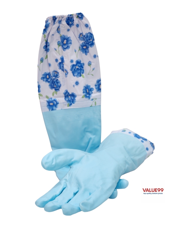 Washable Non-Slippery Long Sleeves Hand Gloves for Dishwashing, Cleaning, Gardening