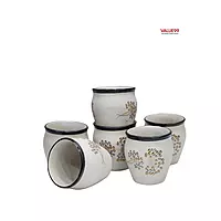Handcrafted Ceramic White Printed Kullad Cup
