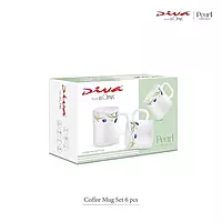 La Opala Diva, Pearl Collection Opal Glass Crockery | Coffee Mug Regular, Set of 6 for Tea & Coffee