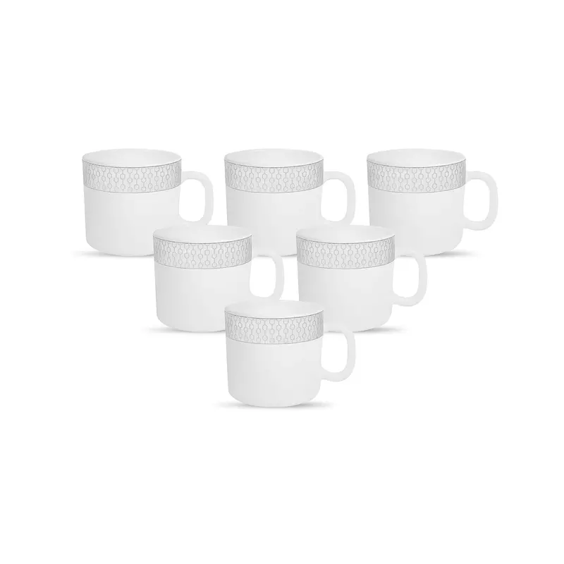 La Opala Diva, Velvett Collection Opal Glass Crockery  Set of 6 for Tea & Coffee
