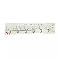 Heavy White Glass Sticky 6pc Strip Hook