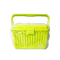 Multipurpose Storage Plastic Basket with Lid and Handle