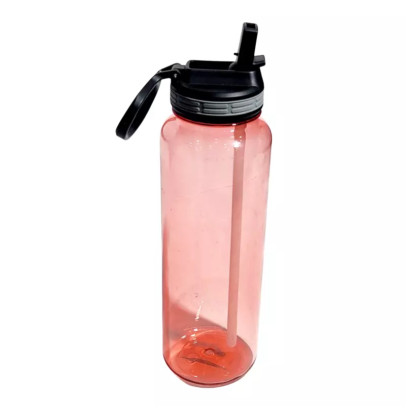 Plastic Sports Water Bottle With a Straw