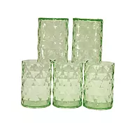 Set of 6 Transparent Plastic Glass Set - 250ml each