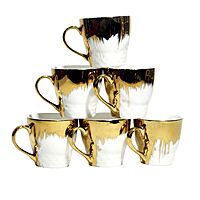 Liva Singhania Royal Collection and 6 PCS Exclusive Mugs Golden