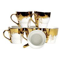 Liva Singhania Royal Collection and 6 PCS Exclusive Mugs Golden
