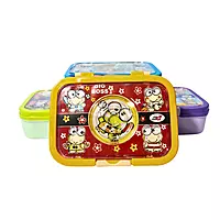 Plastic Cartoon Print Tiffin Box Lunch Box for Kids (Pink)