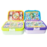 Plastic Cartoon Print Tiffin Box Lunch Box for Kids (Pink)