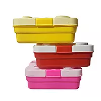 Plastic Cartoon Print Tiffin Box Lunch Box for Kids (Pink)