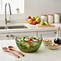 Fluted Glass Serving Bowl