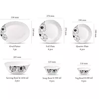 LAOPALA Pack of 27 Opalware Diva Classique Misty Flair Hygienic & Dishwasher safe Dinner Set