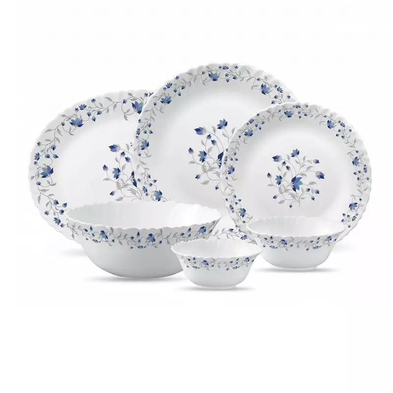 LAOPALA Pack of 27 Opalware Diva Classique Blue Mystique 100% Hygienic & Dishwasher safe Dinner Set