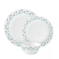 LAOPALA Pack of 27 Opalware Diva Ivory Collection Grace Blue 100% Hygienic & Dishwasher safe Dinner Set